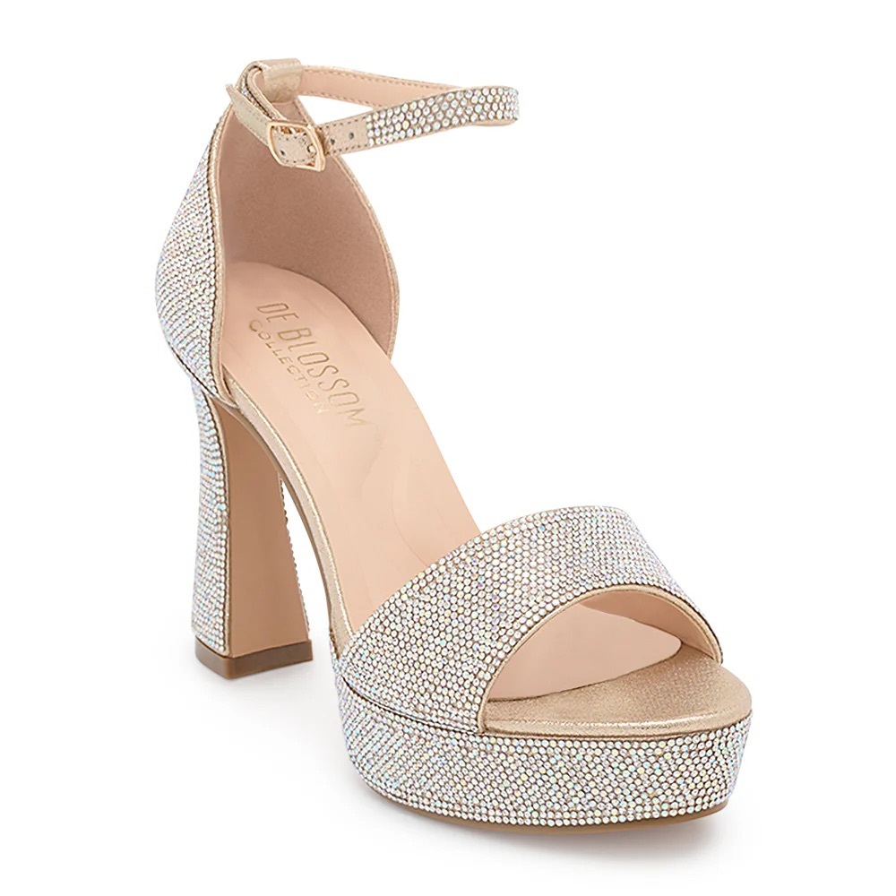 Women's Tan Rhinestone Heels